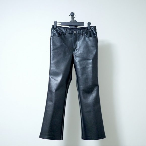 Aritzia Sunday Best Mid-Rise Vegan Leather Gabby Pant Black Size US 0 - Picture 1 of 8